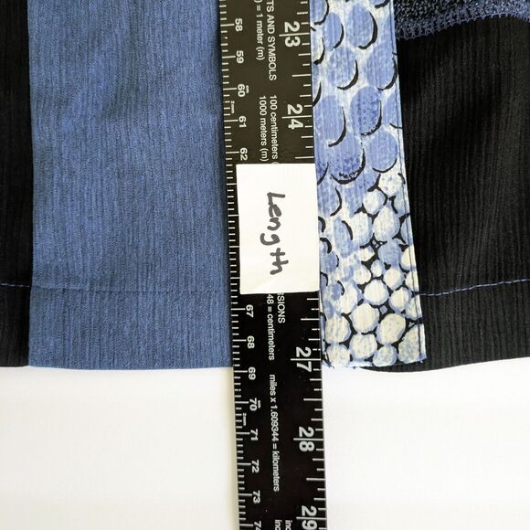 Allison Daley Women's Size 16 Button Down Blouse Blue Patchwork Embroidered - Picture 12 of 12